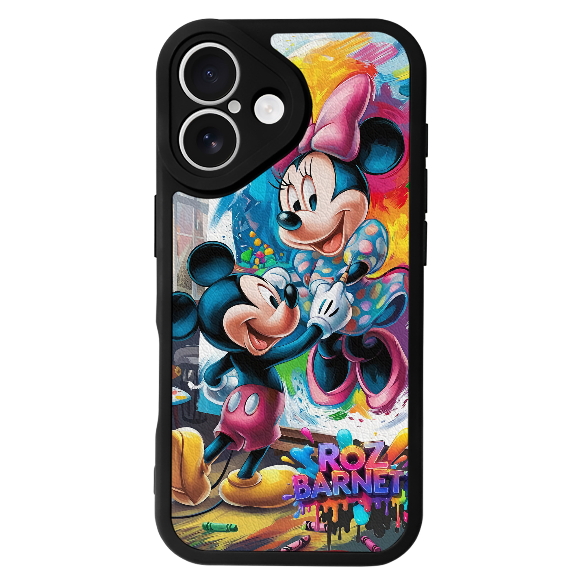 （画像用） ミッキーマウス Mickey Mouse 【iPhone 16シリーズ対応】シリコンスマホケース（レザー調） 材質：シリコン